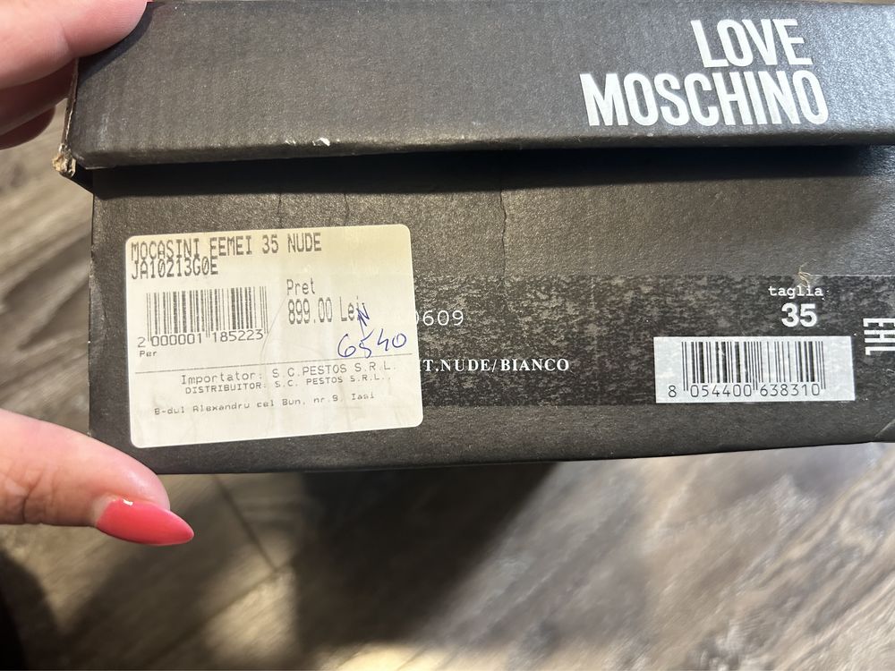 Espadrile Love Moschino, piele, mărimea 35, noi