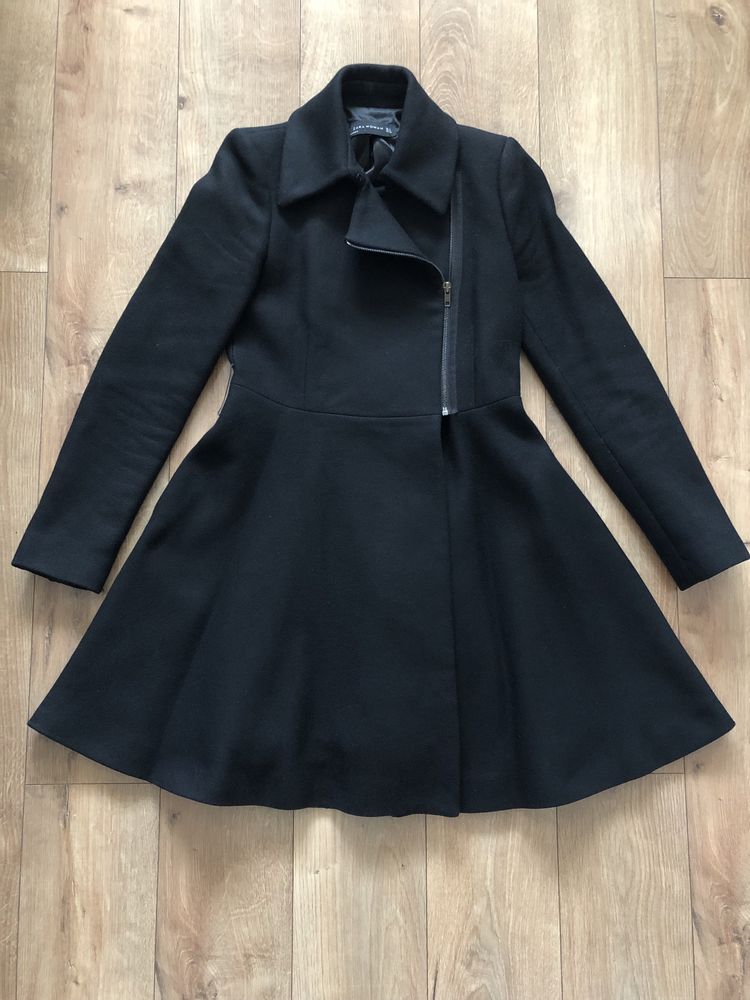 Nou ZARA Palton dama cambrat si feminin - lana | Negru | S