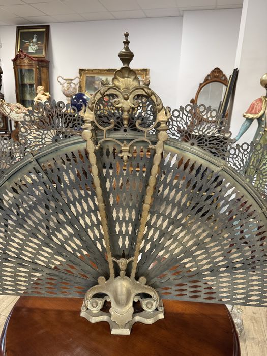 Paravan de semineu din bronz masiv