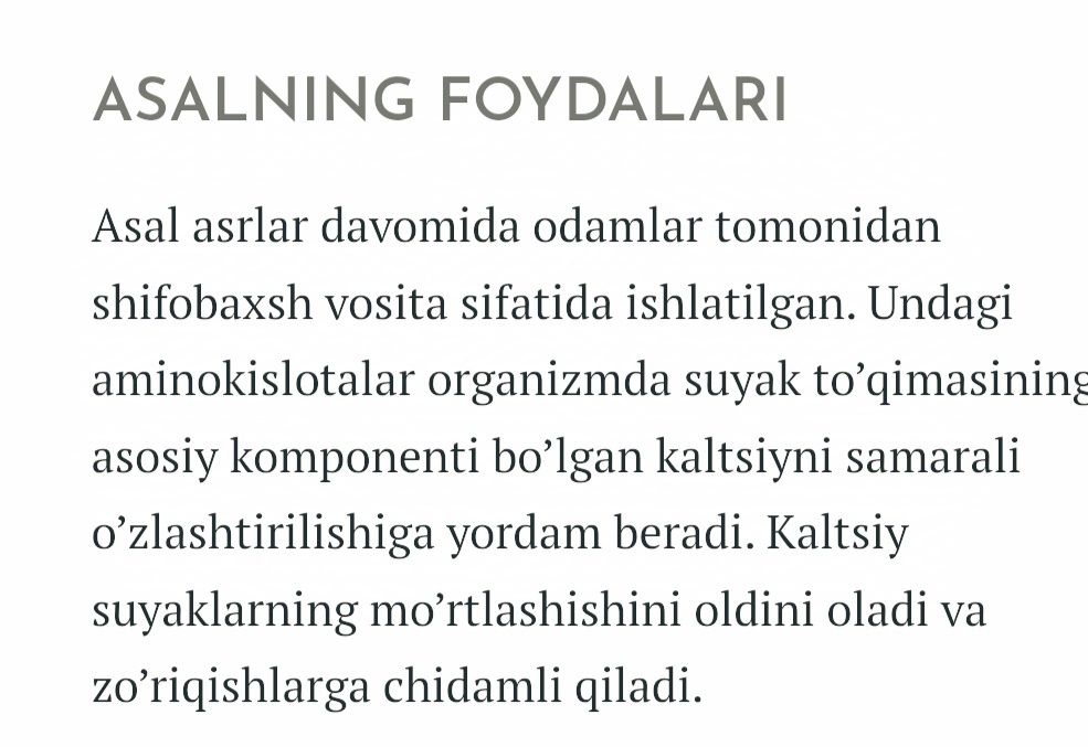 Tabiy toza asal optom narxlarda