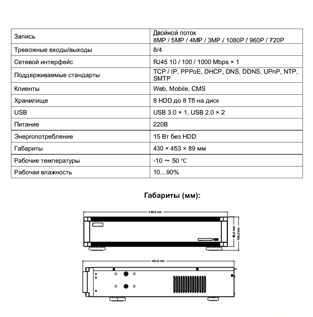 TANK NVR VS-3532H8  Сетевые регистраторы для видеонаблюдения IP Видеор