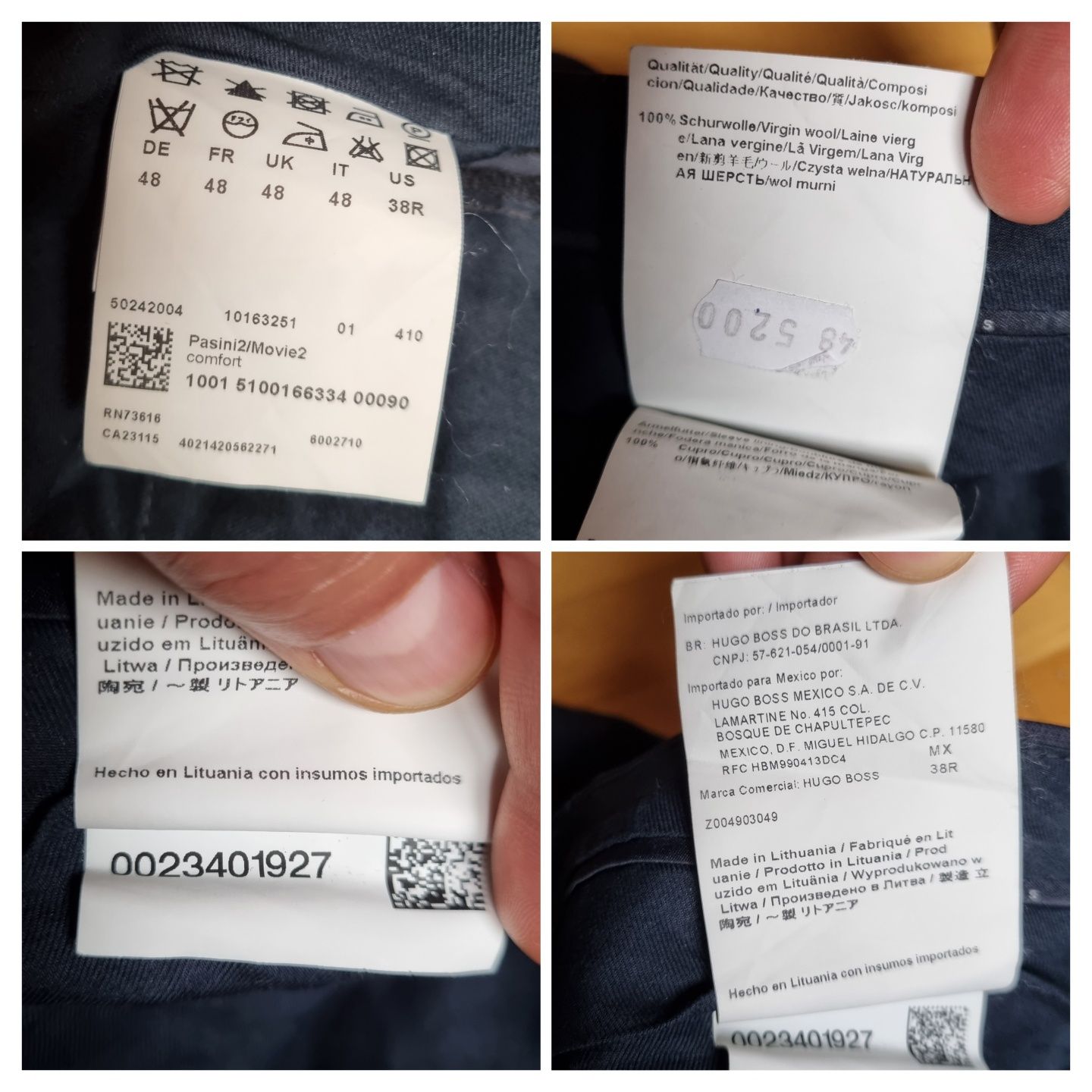 Pantaloni office costum Hugo Boss, Barbati, Lâna Virgină - 48