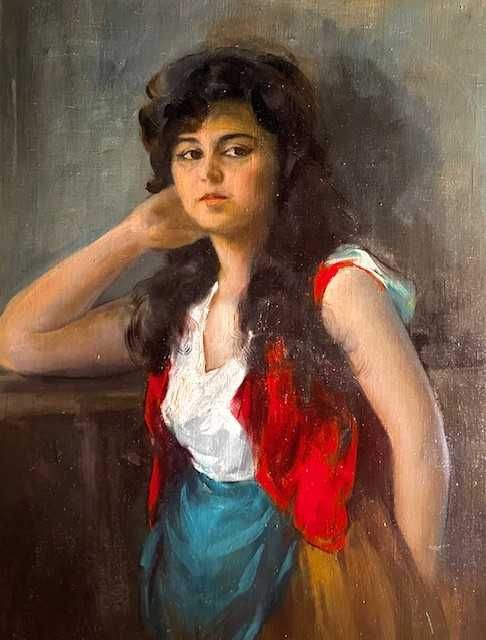 SUPERB! Tablou VECHI de colecție. MARE-80x60cm+Ramă, ulei/pânză-semnat