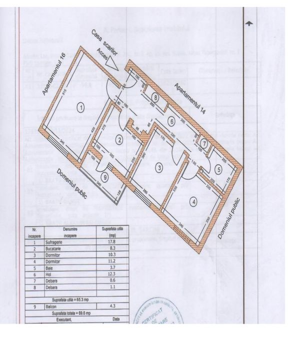 Apartament 3 camere, decomandat, 69 mp, zona Unirii Sud -fără comision