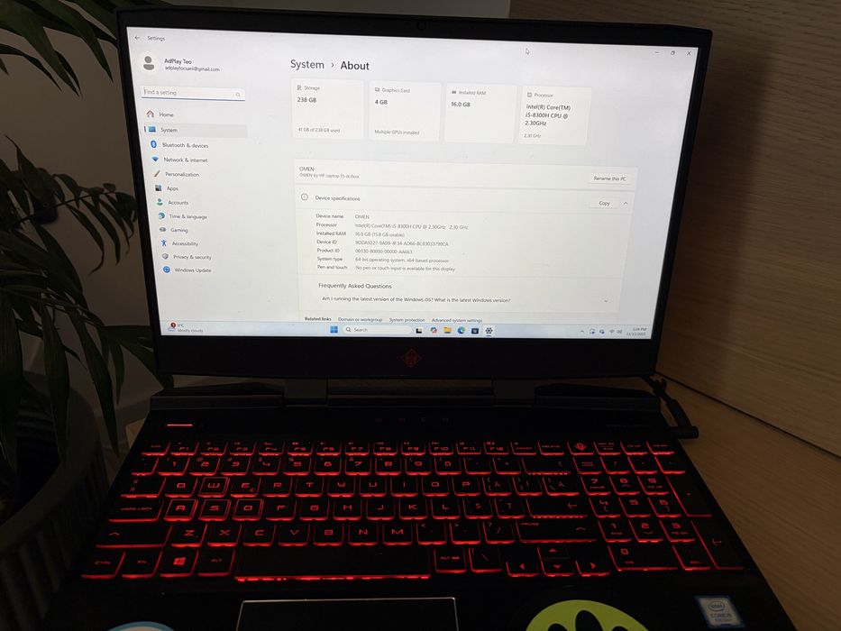 Laptop HP Omen 15 dc0xxx