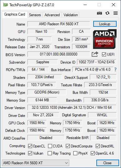 Видеокарта SAPPHIRE PULSE RX 5600 XT BE 6G GDDR6, PCIE 4.0