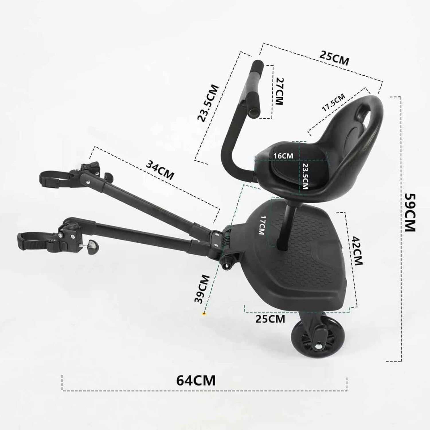 Адаптер за количка Buggy Board за второ дете, подвижна седалка