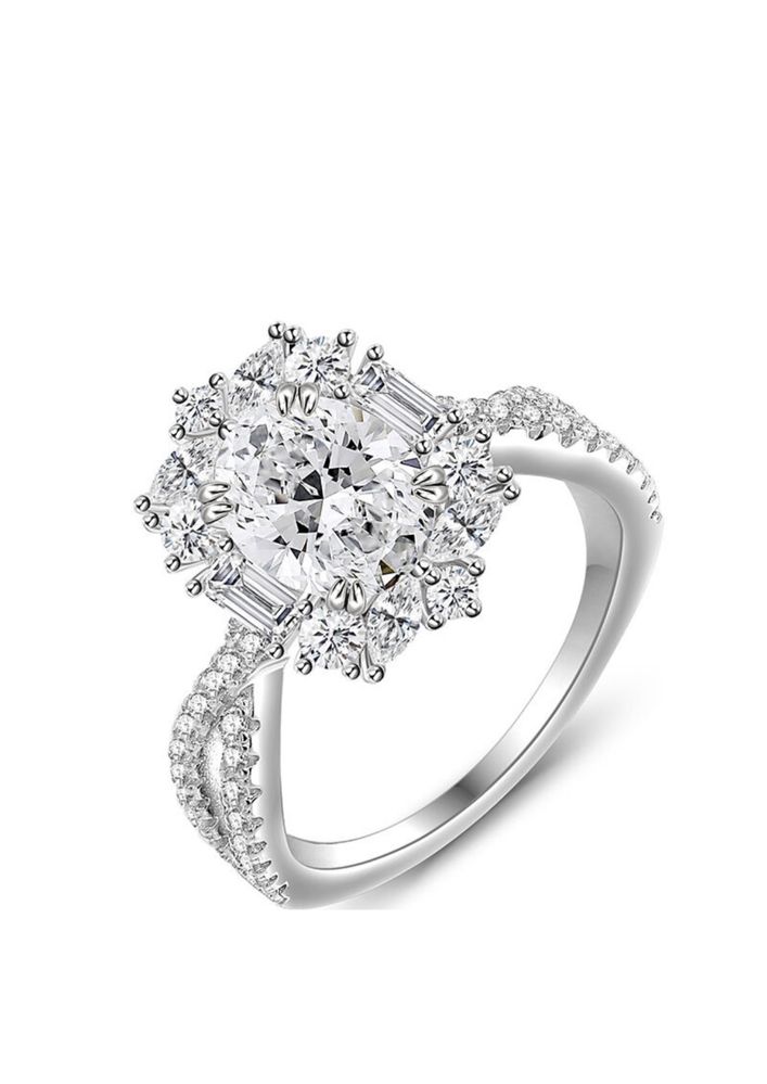 Inel cu moissanite oval 2 CT