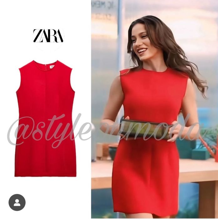 ZARA Red Dress рокля S