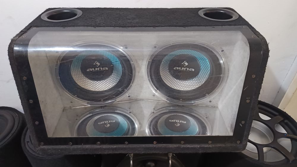 Statie subwoofer activ auto amplificator bass masina rms audio jbl