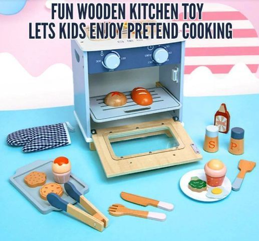 Set aragaz si cuptor din lemn cu accesorii