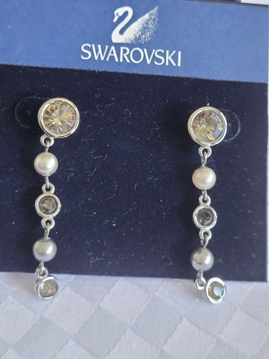 Обеци Swarovski с камъни и перли