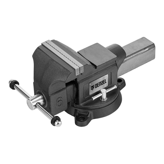 Тиски слесарные поворотные, стальная направляющая с наковальней