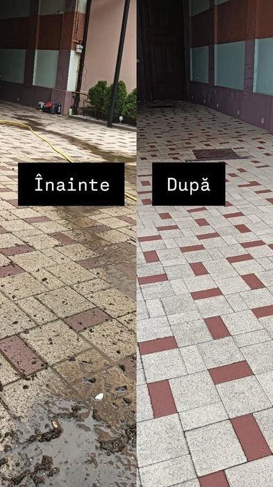 Spălare suprafețe cu pavaj, beton, fațade de casă