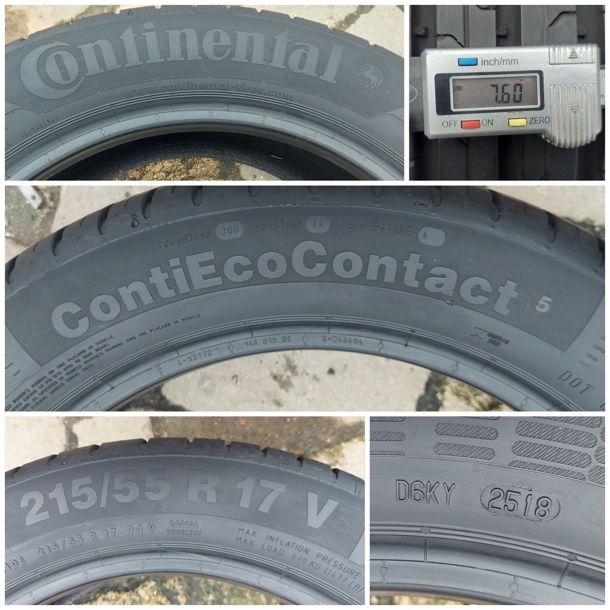 O bucată 215/55 R17 vară - una Goodyear Michelin Continental