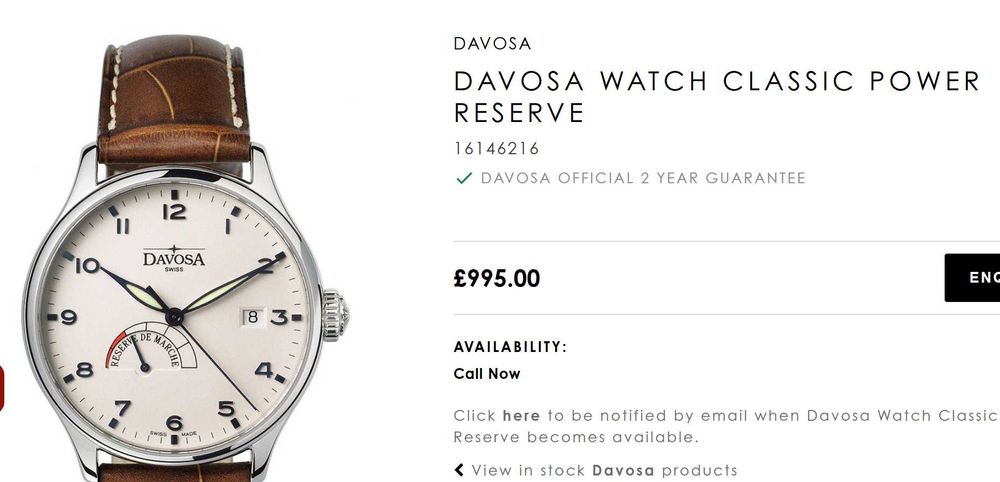 БАРТЕР Davosa Classic Automatic Power Reserve