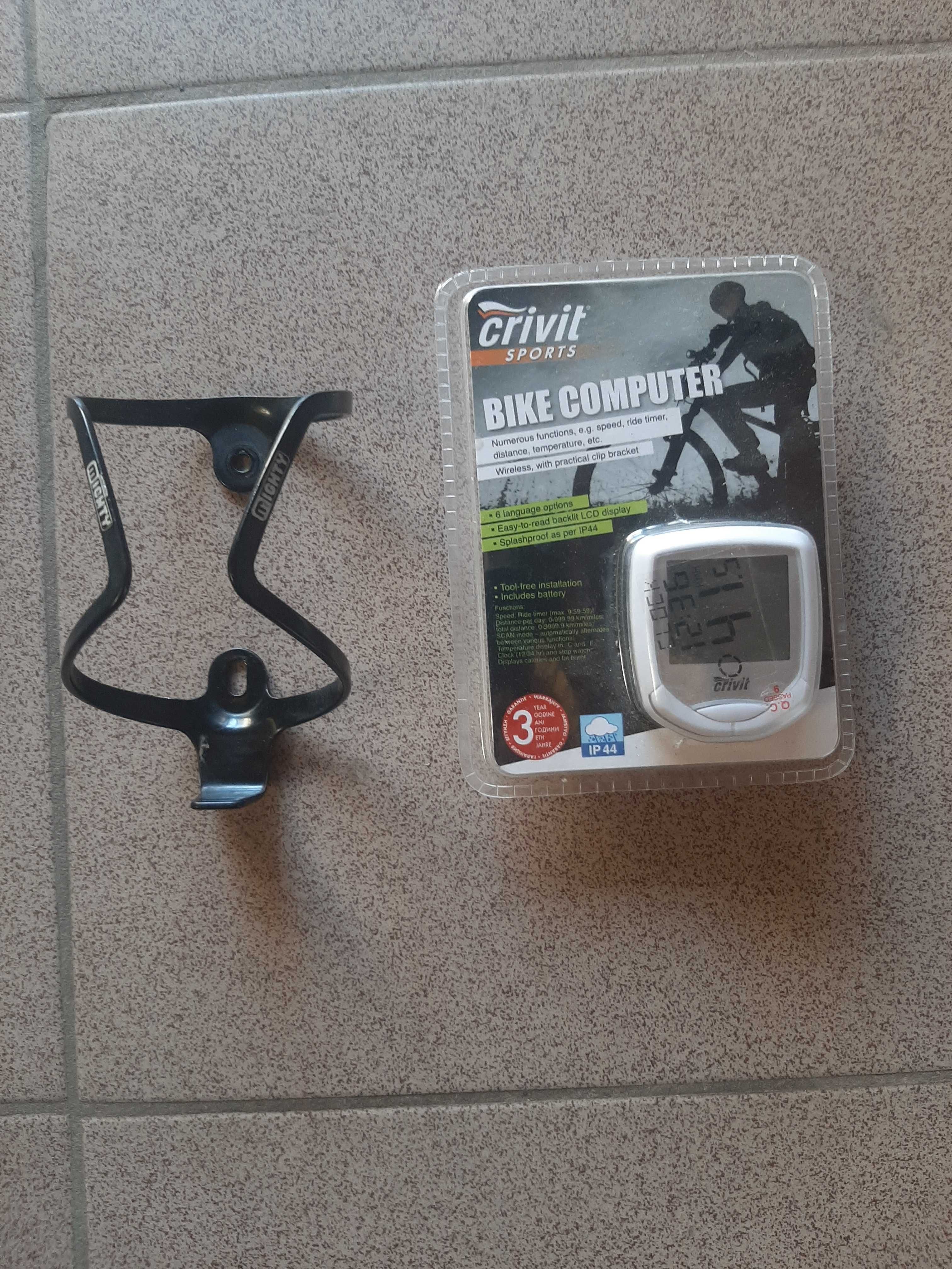 Computer bicicleta (viteziometru)+suport bidon apa Crivit+bidon apa
