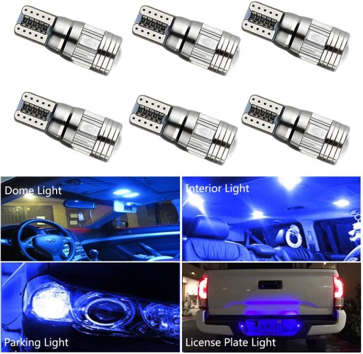 Лед Крушки Крушка ЗаГабарит Т10 W5W LED 6 SMD/ 10 SMD Canbus 12V Синя