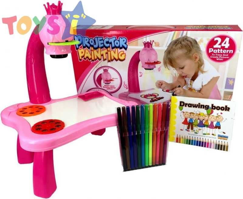 Детски проектор за рисуване с маркери 2 в 1 розов и син