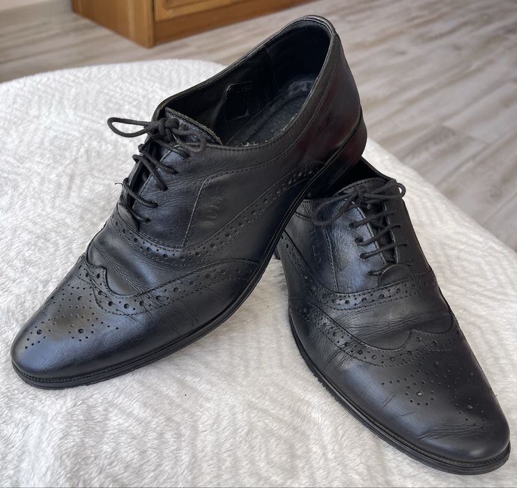 Pantofi din Piele Naturală, Negru Mat - Stare Excelentă!