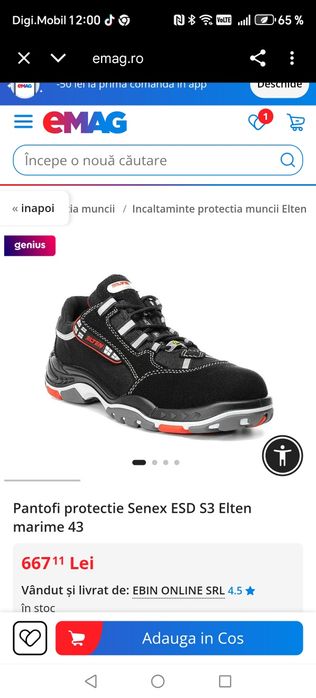 Vînd pantofi bărbați protectia muncii Elten mărimea  41!