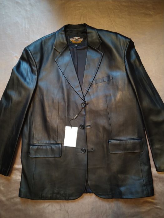 Пиджак кожаный мужской новый размер ХХХХL или 54