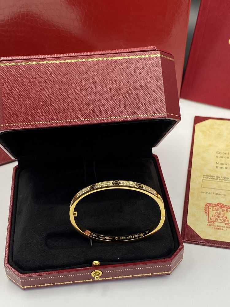 Brățară Cartier LOVE 16 Gold 750 Small Diamonds Full Box