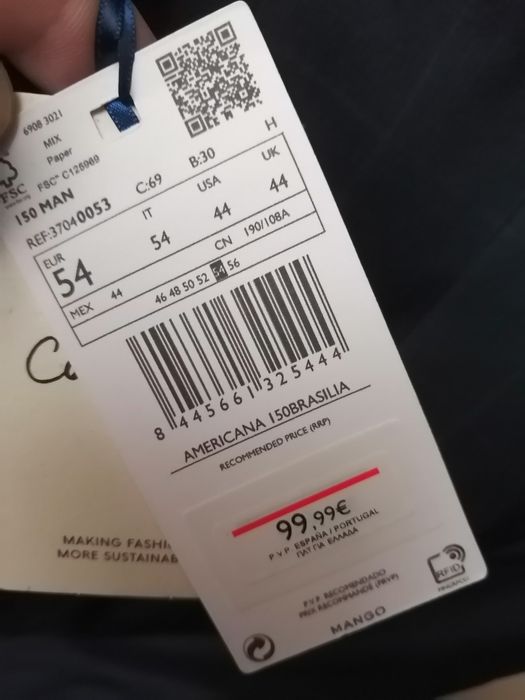 54 Sacou mango bărbat măsură 2xl