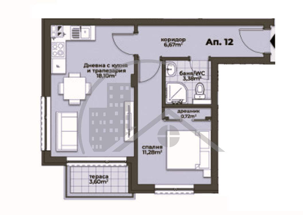 Продава се Двустаен апартамент в Варна, Аспарухово - 59 кв.м за 1484 €/кв.м - Снимка #3