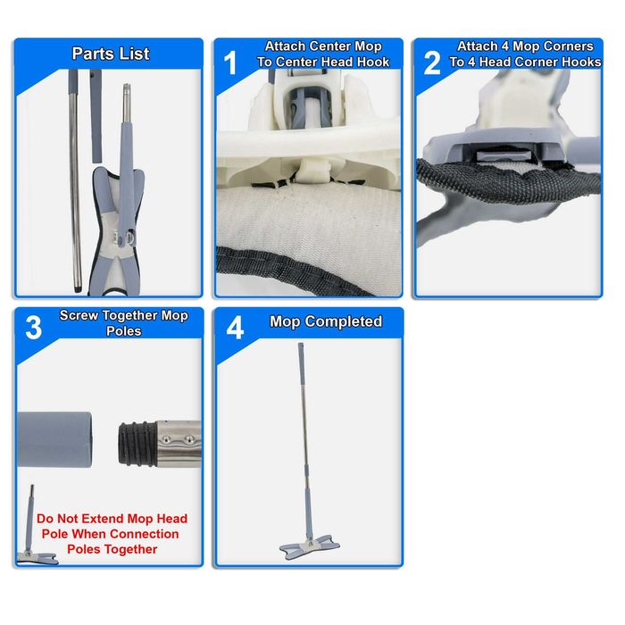 Mop Rotativ 360° cu Laveta Microfibra si Sistem Auto-Stoarcere Cap X