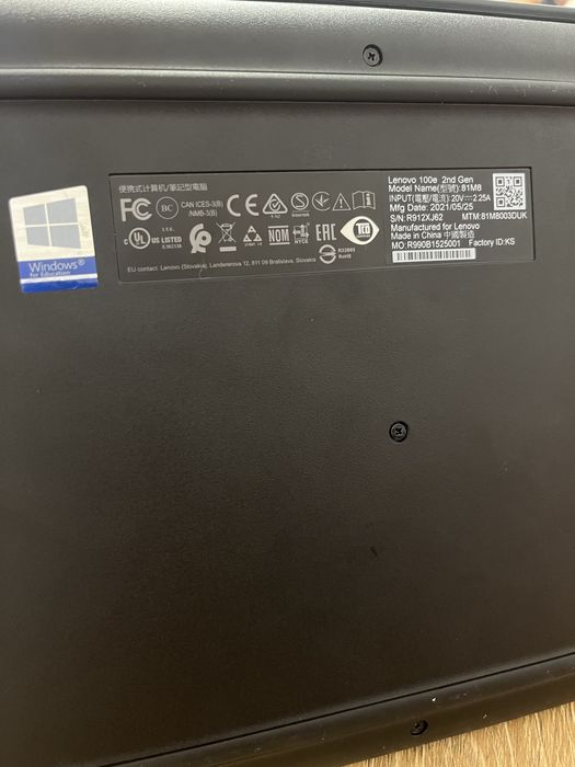 Laptop Lenovo 100e 2nd Gen – 11.6” – Ideal pentru școală și birou