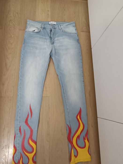 Blugi Reputation Studios cu flacari Skinny