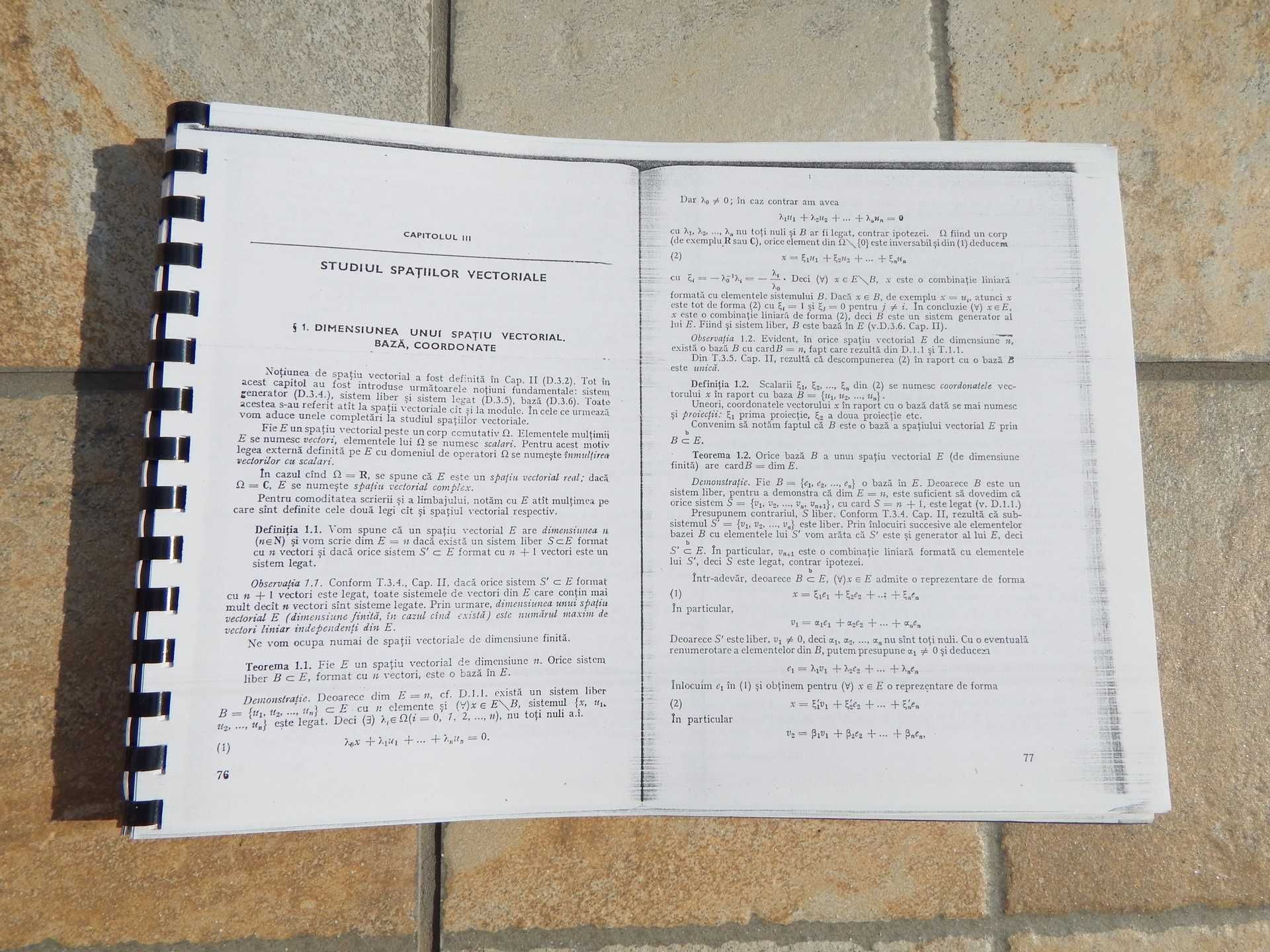 Manual matematica algebra liniara si geometrie analitica anii I-II fac