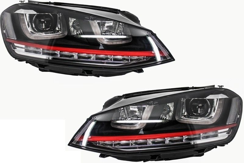 RHD Faruri 3D LED VW Golf 7 VII (2012-2017) R20 GTI  Semnal