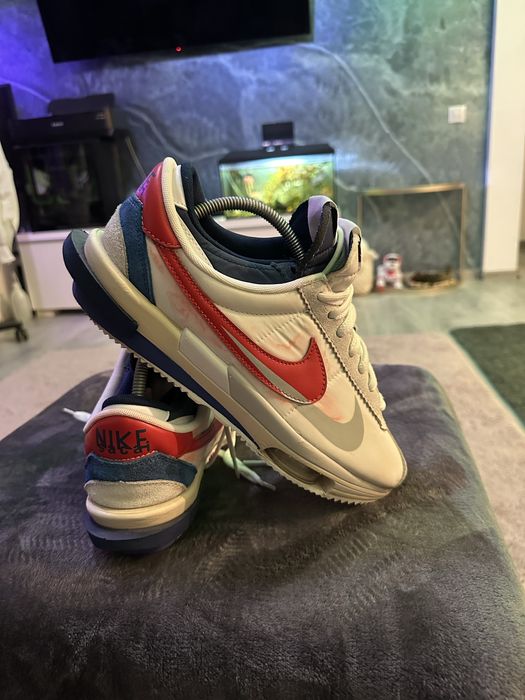 Nike Cortez 4.0 Sacai White University Red Blue 42.5