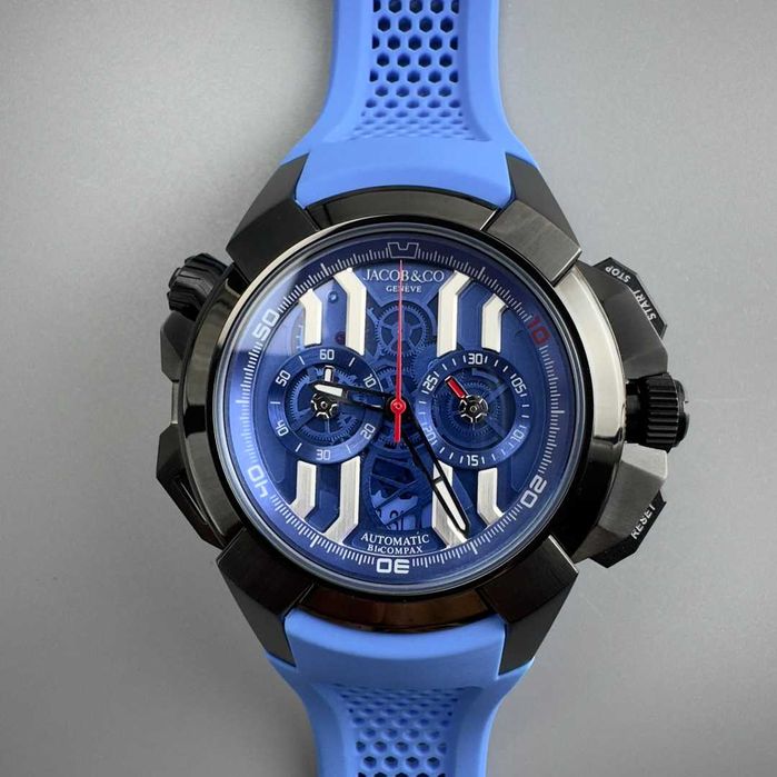 Ceas bărbătesc cu quartz Jacob & Co. Epic X Chrono Blue/Black