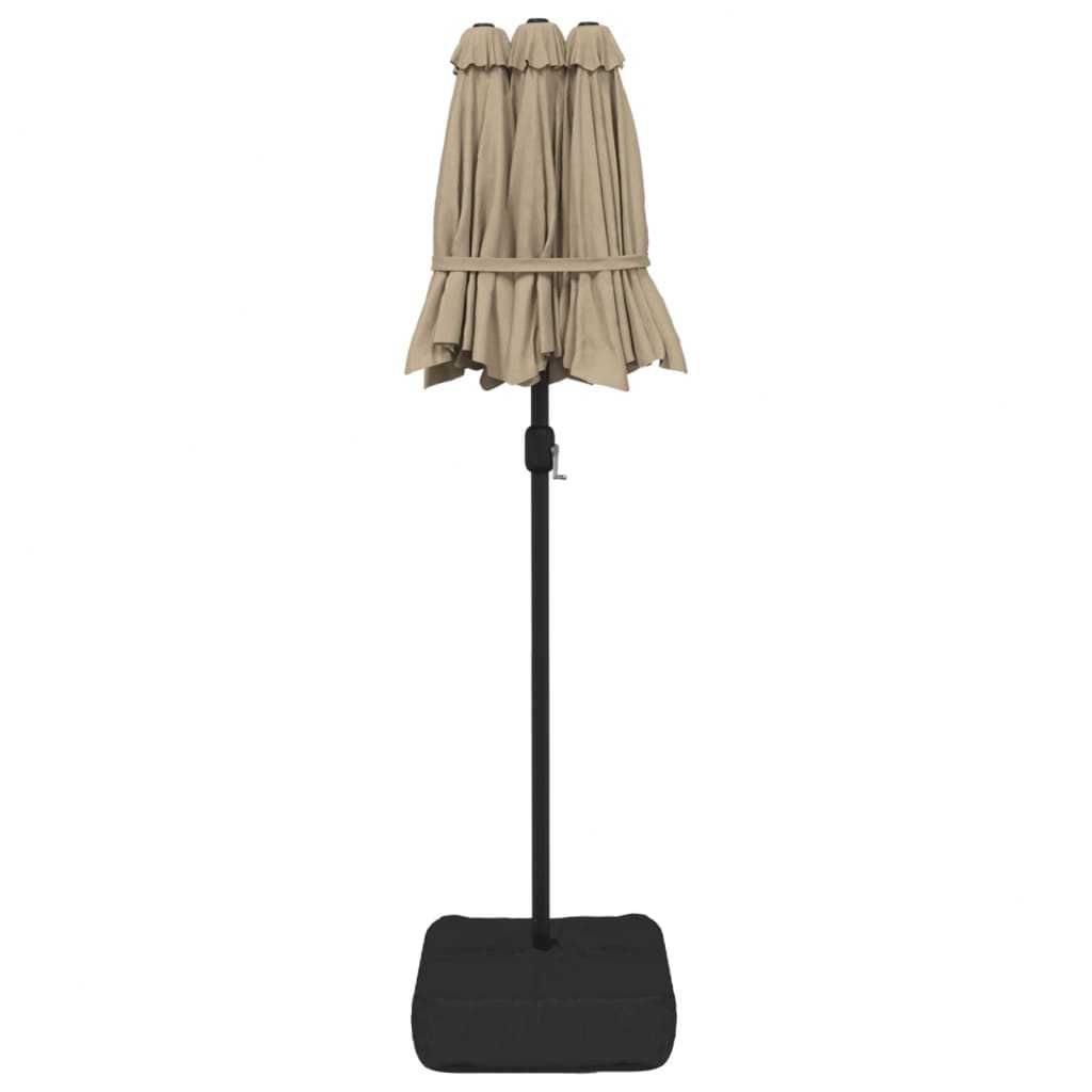 Umbrela de soare gradina/terasa cu lumini LED 316×240 cm Taupe BRESCIA