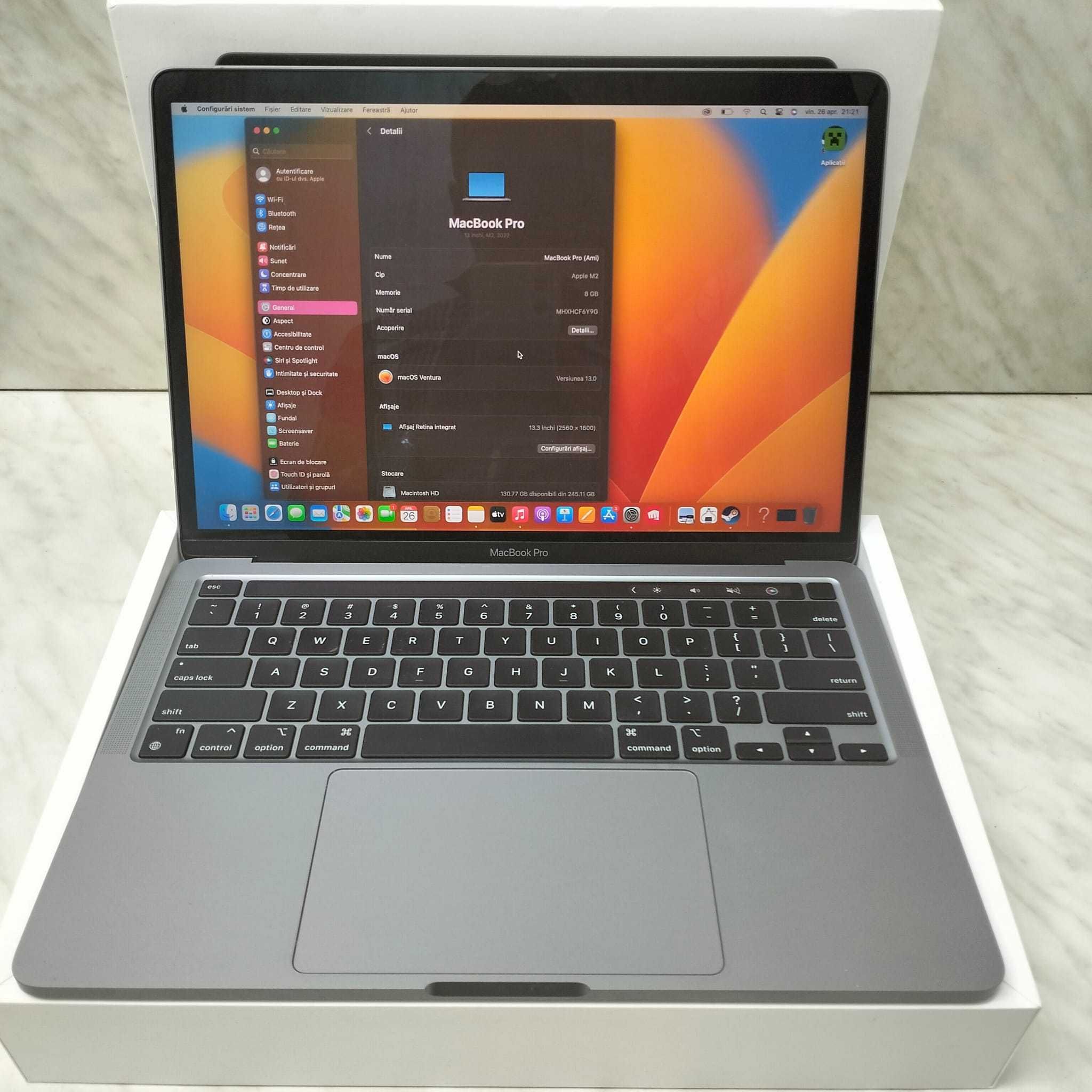 Laptop Apple MacBook Pro M2 13" 8GB 256GB SSD Zeus Amanet 27146