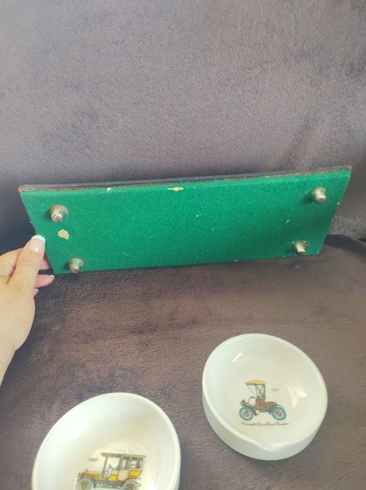 Set tabachera bricheta, scrumiere din porțelan Packard