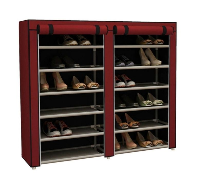 Dulap de incaltaminte mobil textil cu 12 rafturi diverse culori