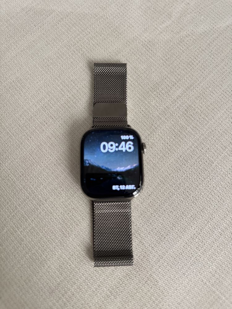 iWatch 10 46mm Natural Titan Milanese Loop