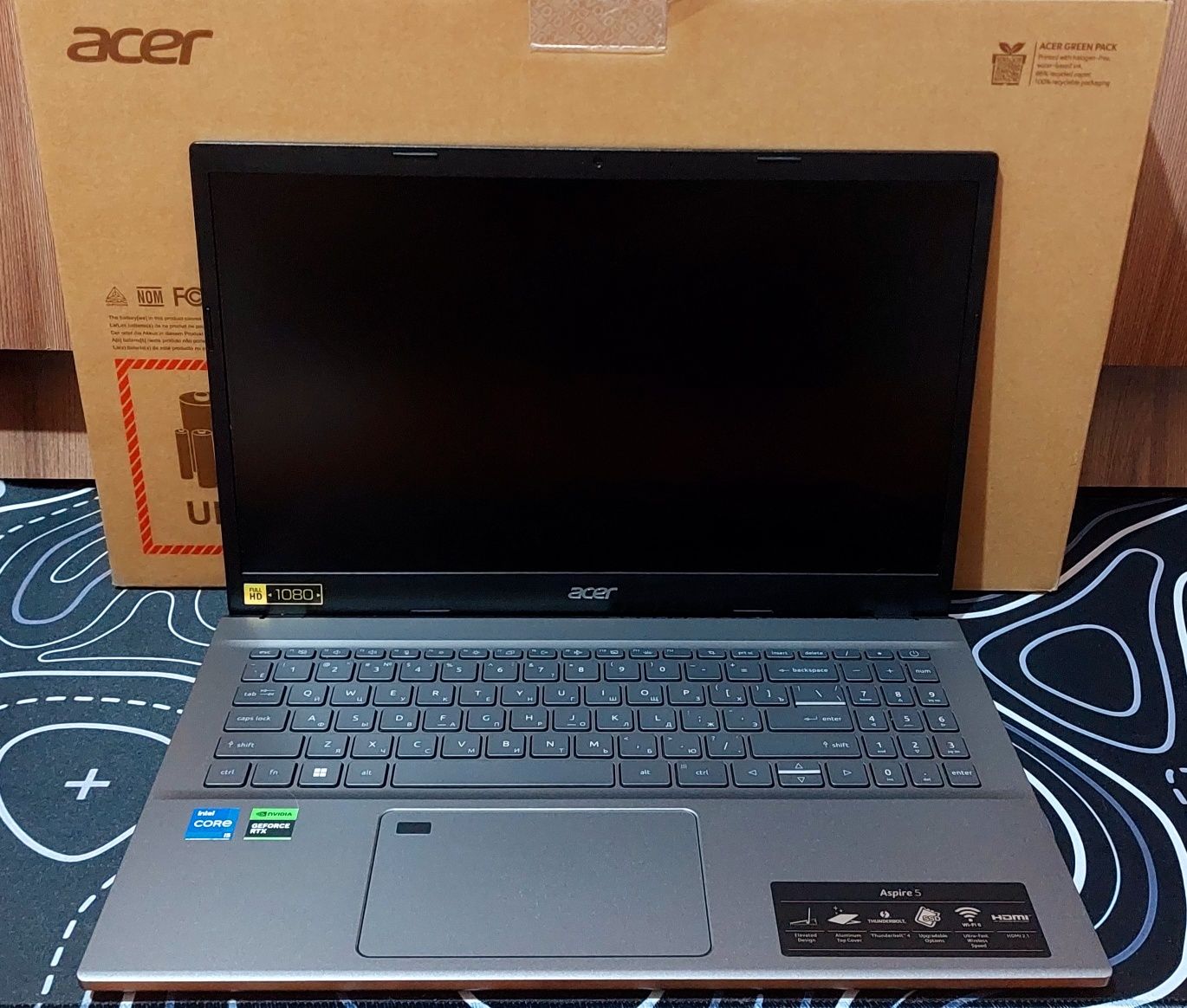 Игравой Acer Aspire 5 cor I 5 OLED RTX, ssd512,ozu16, 10 ядро!