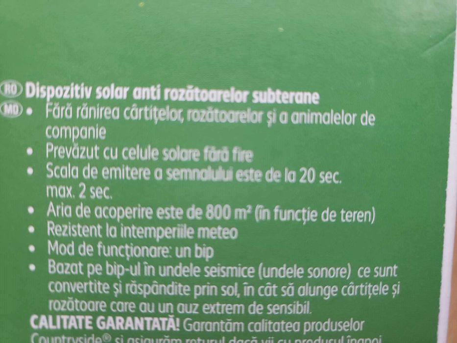 dispozitiv solar antirozatoare subterane