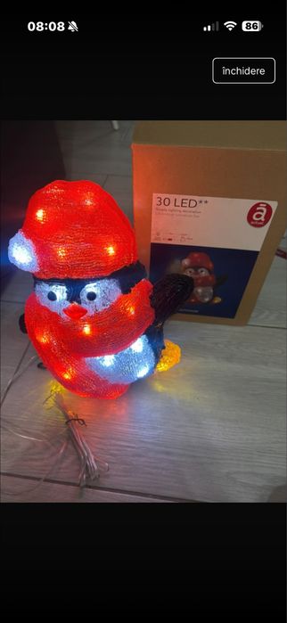 Decor craciun pinguini  rosu