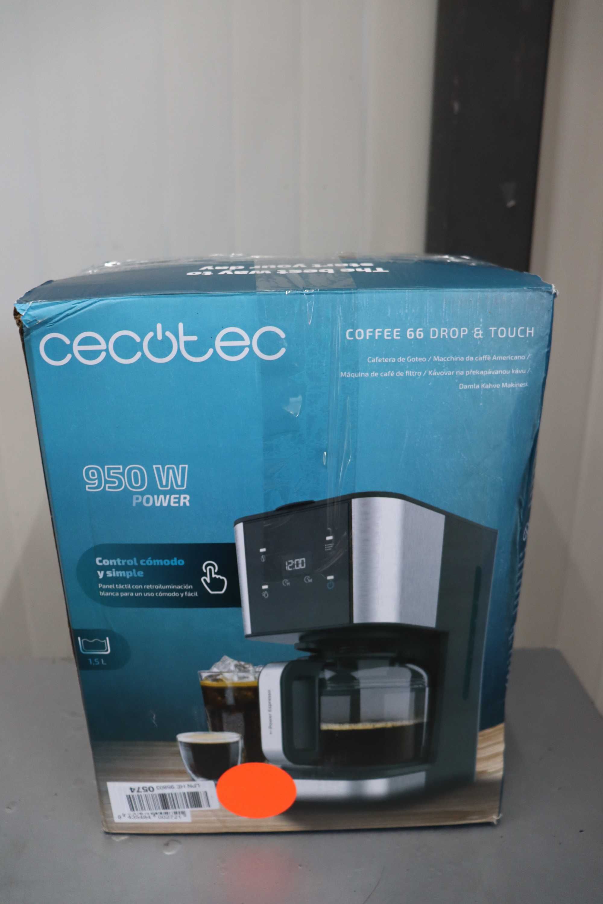 Кафемашина Cecotec Coffee 66 Drop & Touch от Goteo, 12 чаши, 950 W