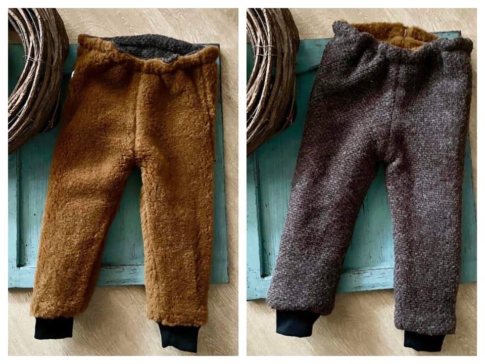 Pantaloni lana dublată reversibili Inimioara 3-5 ani NOI