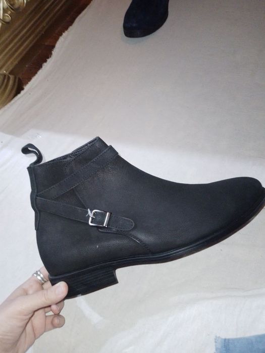 Мужские сапоги чёрные натуральный нубук