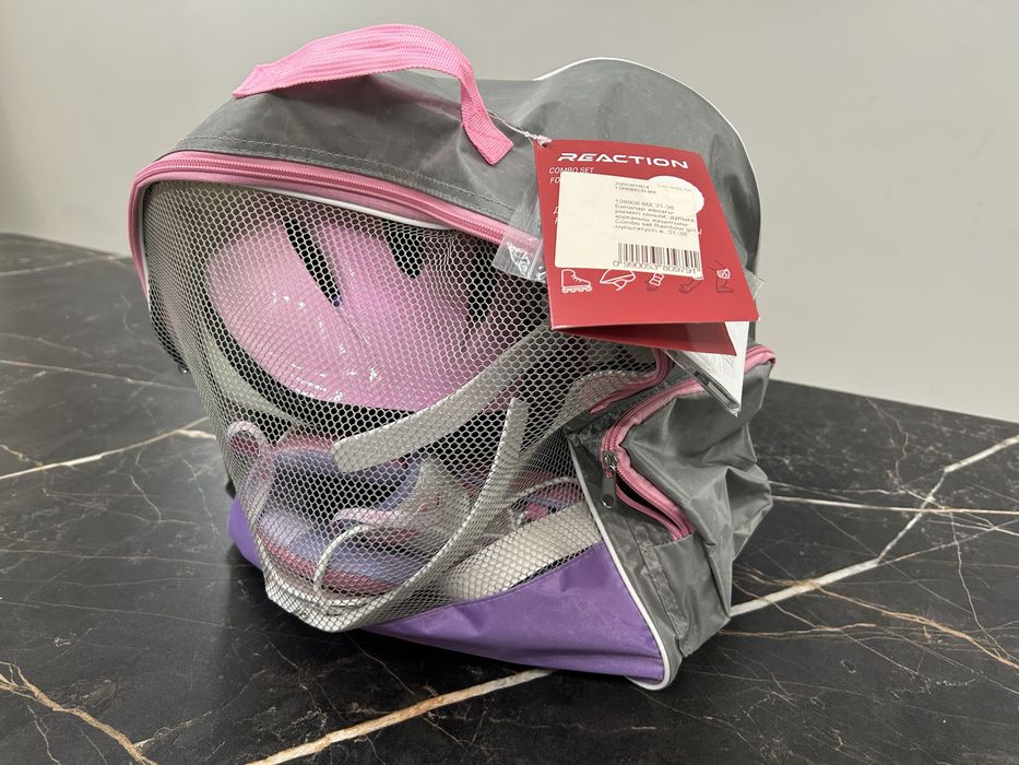 Детские ролики раздвижные размер 31-36 с полным комплектом защиты