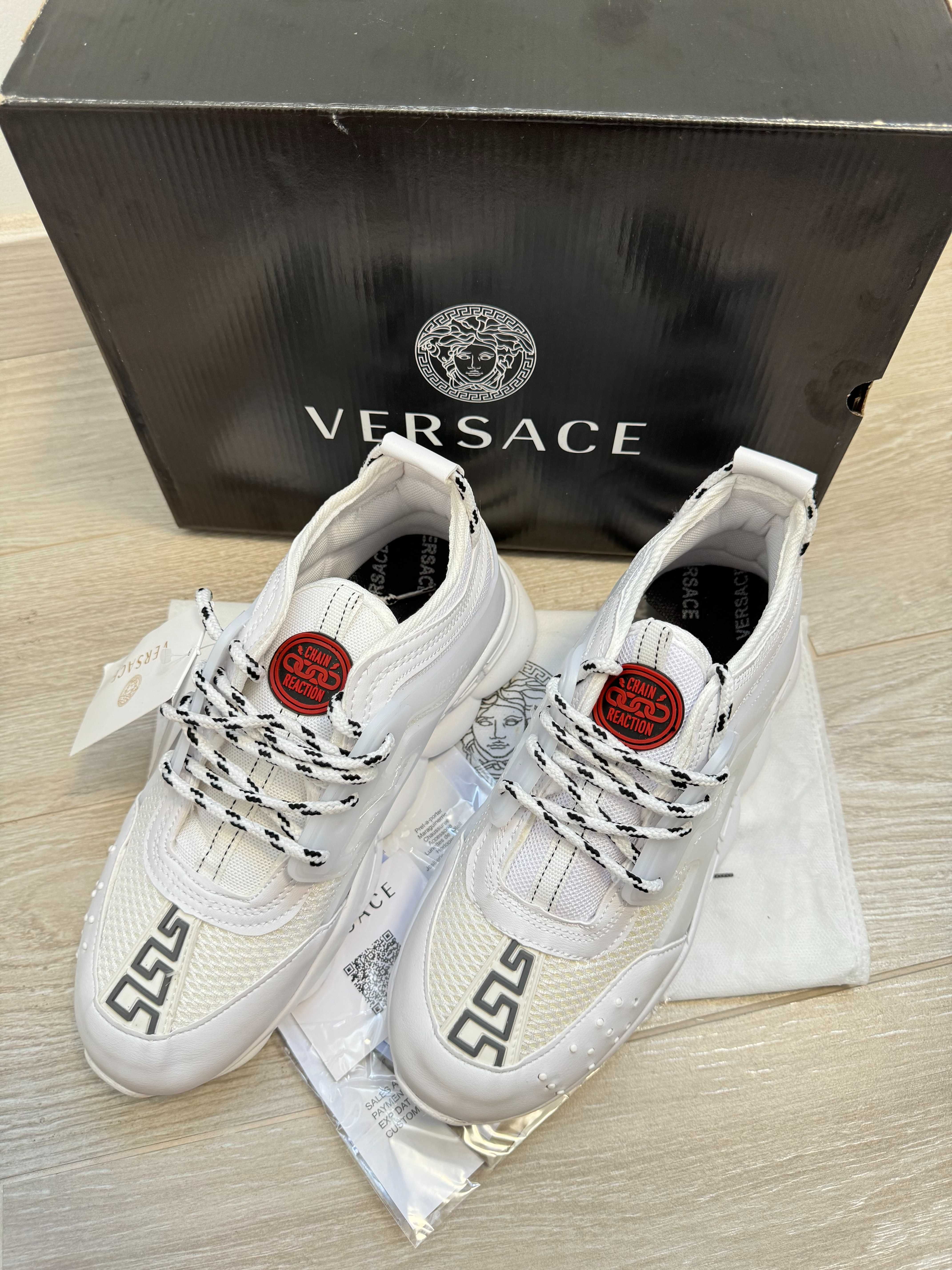 Adidasi VERSACE Chain Reaction White - Produs Nou - Full Box, Unisex