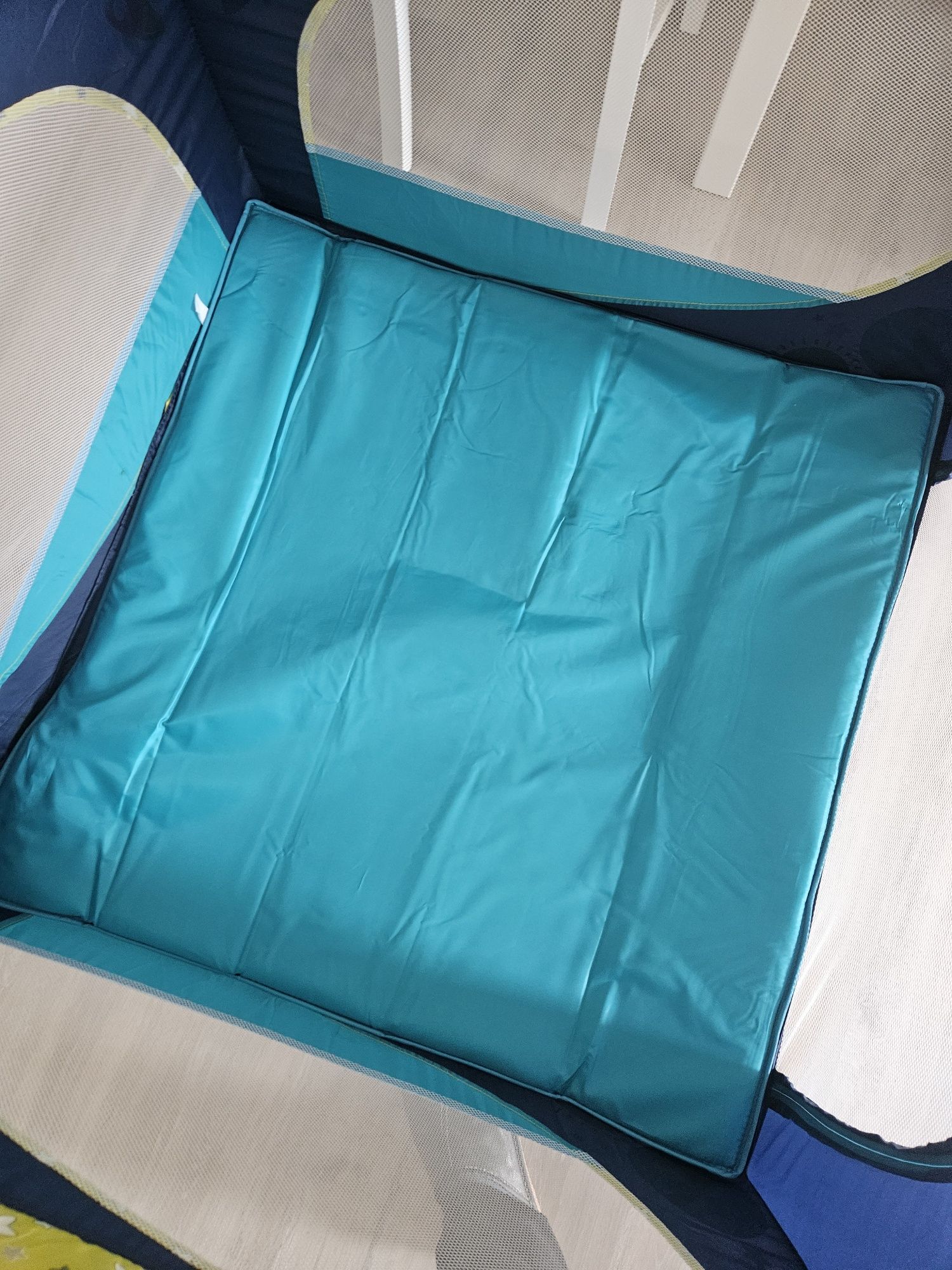 Tarc de joaca Wunderkid Play, Albastru/Galben + saltea suplimentara